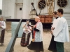 20 lipca 1997 r. Ks. Petras Dumbliauskas SDB poświęca krzyż wieży kościelnej